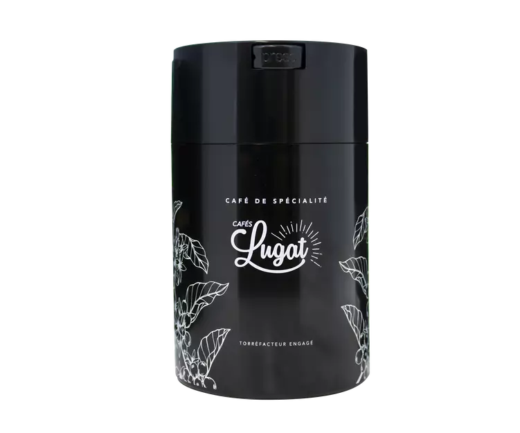 Boite Conservatrice Noire Avec Vide D'air 1kg - Cafés Lugat