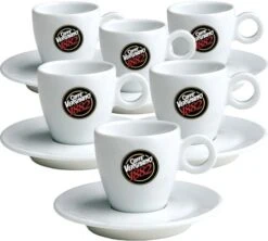 6 Tasses Et Sous-tasses Expresso Caffè Vergnano