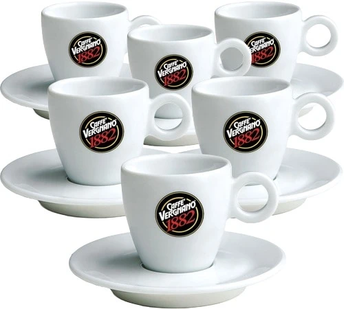 6 Tasses Et Sous-tasses Expresso Caffè Vergnano