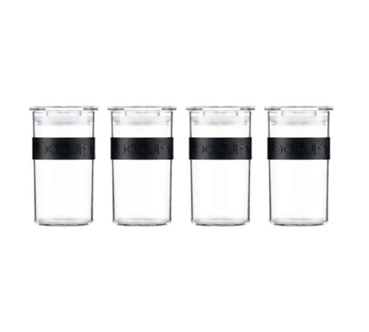 4 Bocaux Noirs - Conservation PC PRESSO - 25 Cl -BODUM