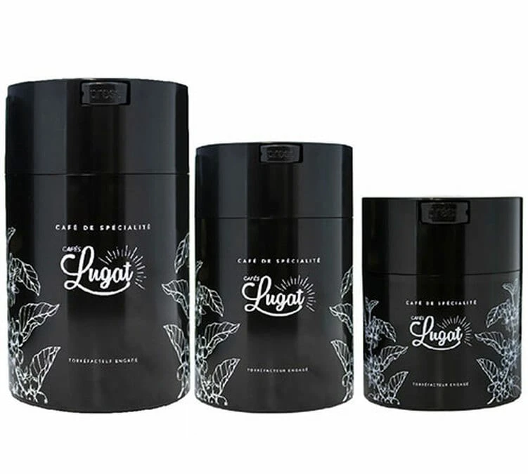 Boite Conservatrice Noire Avec Vide D'air 1kg - Cafés Lugat – Image 2