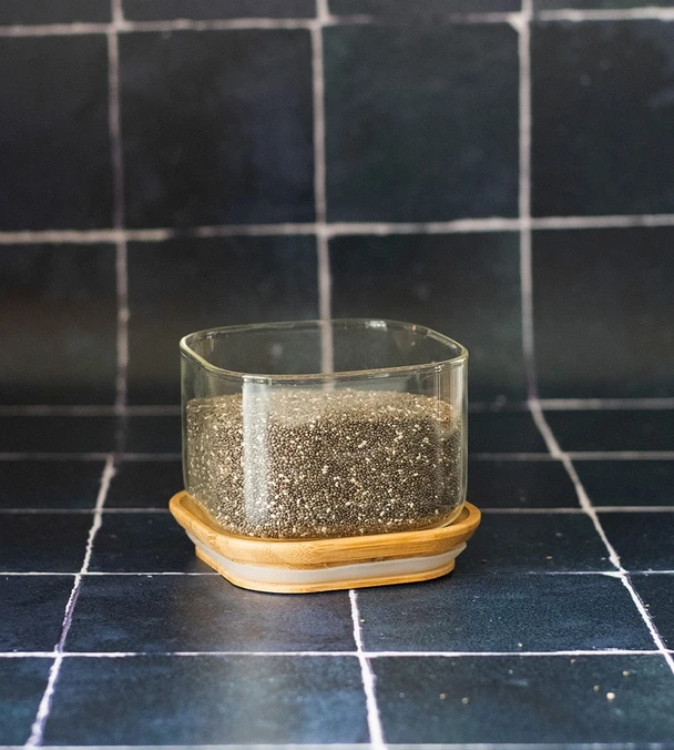 Boîte De Conservation Carrée - PEBBLY - En Verre Et Bambou - 500ml – Image 3