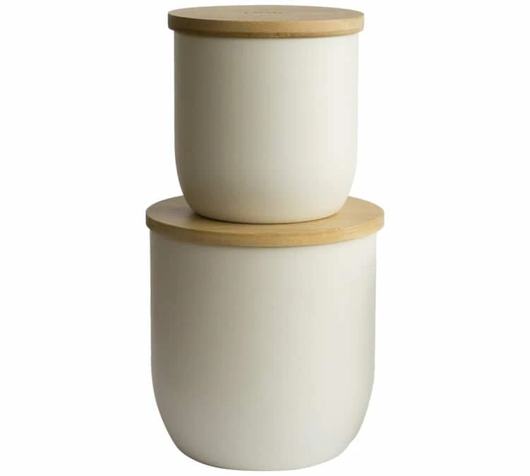 Boîte De Conservation - En Bambou Et Métal Crème 1.2L - PEBBLY – Image 2