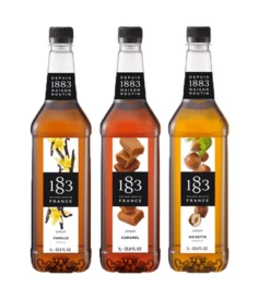 Lot De 3 Sirops 1883 Routin Vanille - Caramel - Noisette - Bouteille Plastique - 3x1L