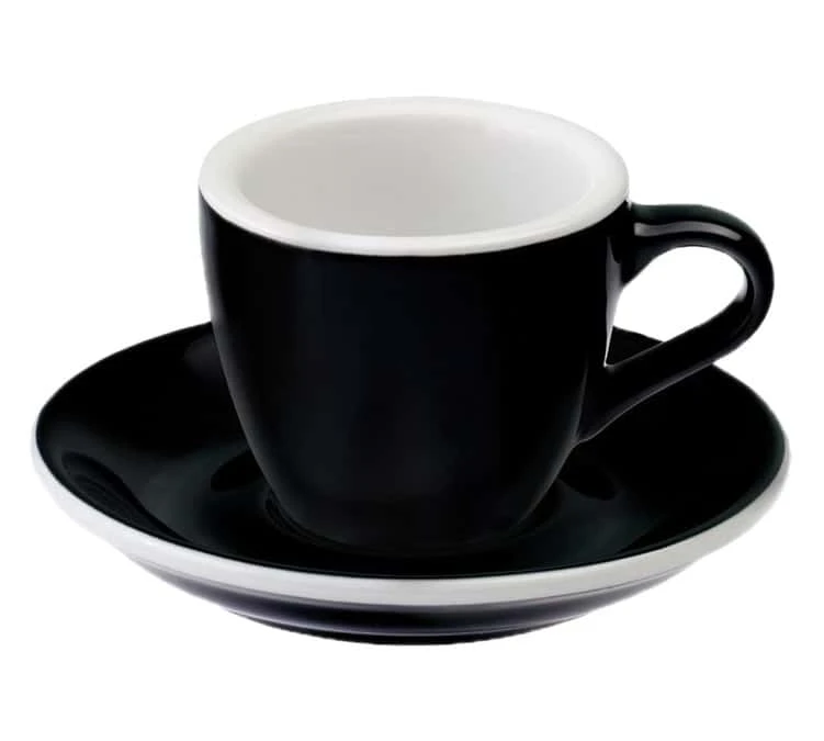 6 Tasses Espresso Et Sous-tasses Egg Black Loveramics - 8 Cl – Image 2