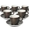 6 Tasses Espresso Et Sous-tasses Egg 8cl Gunpowder - Loveramics