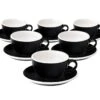 6 Tasses Cappuccino Et Sous-tasses Egg 20 Cl Black - Loveramics
