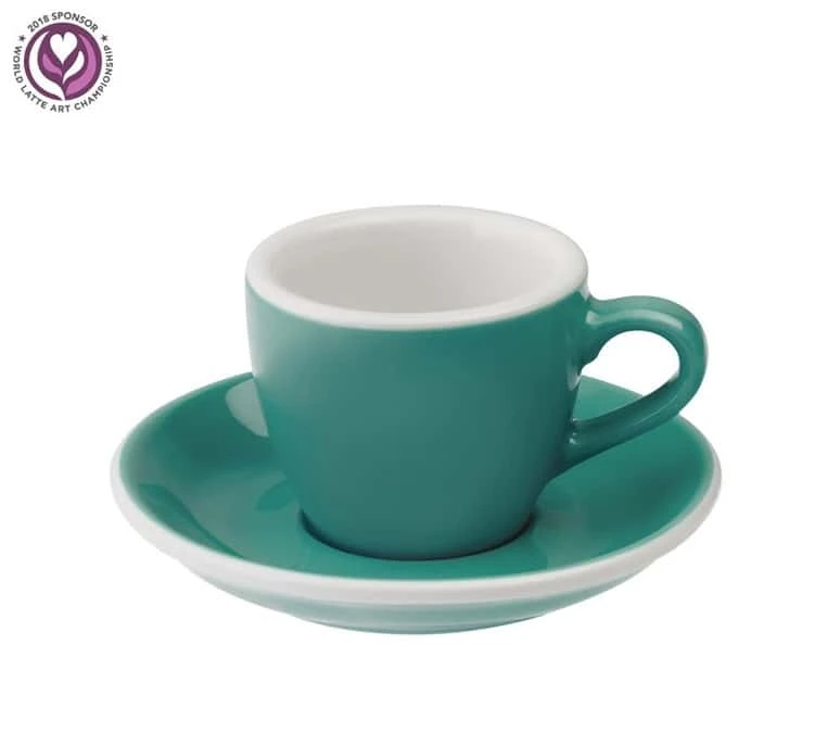 6 Tasses Espresso Egg Et Sous-Tasses Teal Loveramics - 8 Cl – Image 2