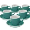 6 Tasses Espresso Egg Et Sous-Tasses Teal Loveramics - 8 Cl