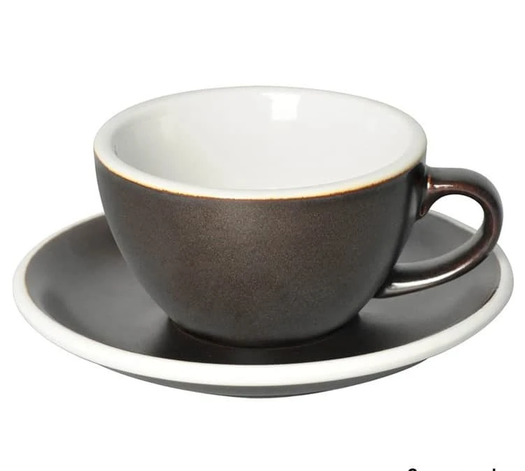 6 Tasses Cappuccino Et Sous-tasses Egg 20 Cl Gunpowder- Loveramics – Image 2