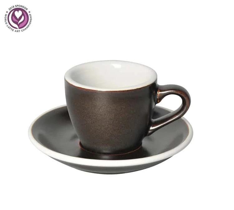 6 Tasses Espresso Et Sous-tasses Egg 8cl Gunpowder - Loveramics – Image 2