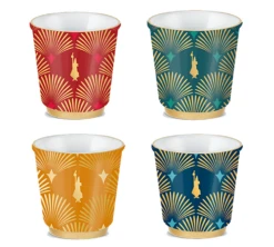 4 Tasses Déco Glamour - 33 Cl - BIALETTI