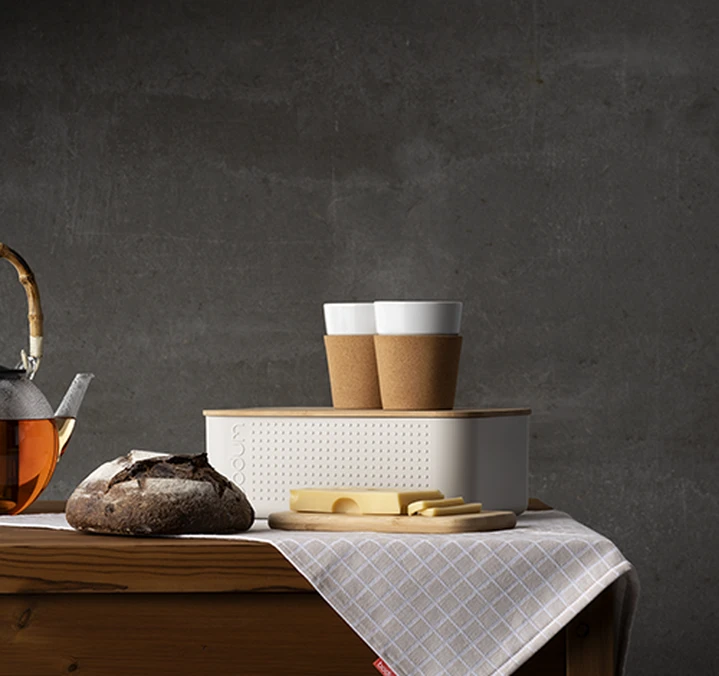 2 Tasses Bistro 30 Cl - Porcelaine Blanche Et Liège - BODUM – Image 2