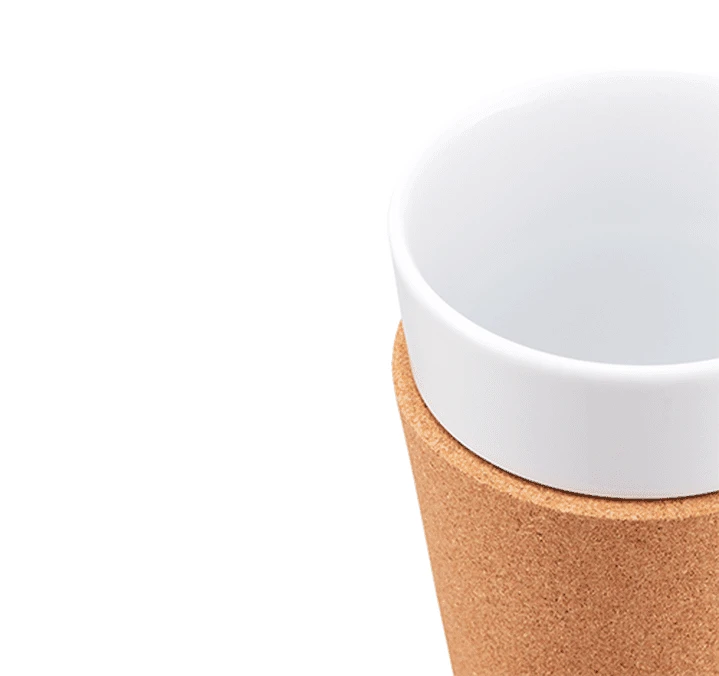 2 Tasses Bistro 30 Cl - Porcelaine Blanche Et Liège - BODUM – Image 3