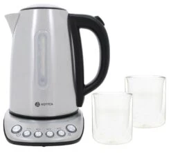 Bouilloire Kottea KT102 Température Réglable Inox 1.7L + 2 Verres Mila 25 Cl