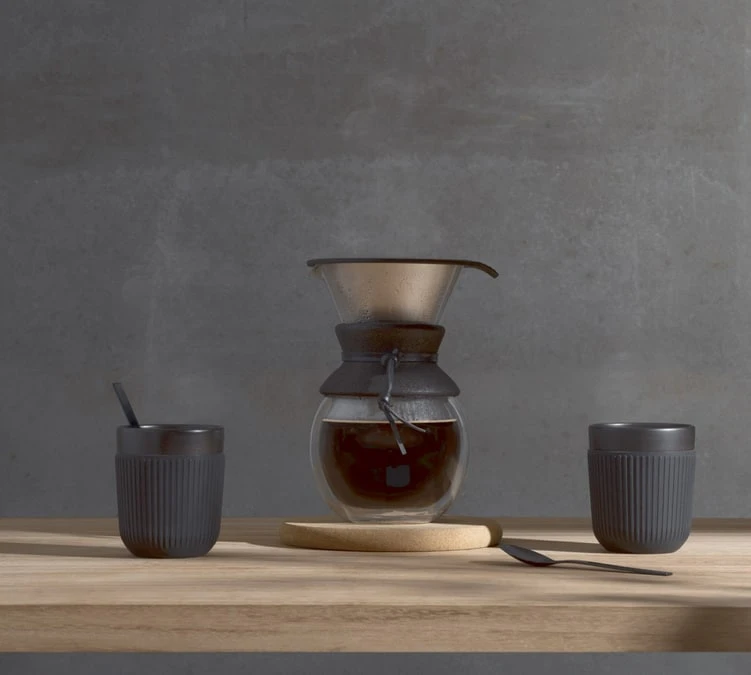 Set De 2 Mugs Douro Double Paroi - Porcelaine Noire - 10cl - BODUM – Image 2