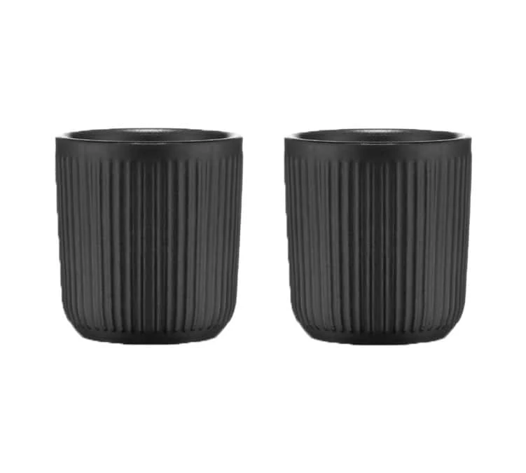 Set De 2 Mugs Douro Double Paroi - Porcelaine Noire - 10cl - BODUM