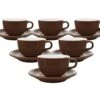 Tasses - ORIGAMI - Tasses Et Sous Tasses Latte Bowl Marron 19cl X6