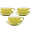 3 Tasses Et Sous Tasses Latte Bowl 25 Cl Vert - ORIGAMI