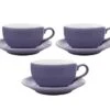 3 Tasses Et Sous Tasses Latte Bowl 25 Cl Violet - ORIGAMI