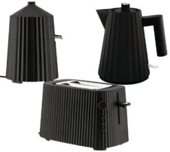 Set Petit-Déjeuner Gamme Plissé Noir ALESSI