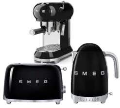 Set Petit-Déjeuner (Toaster - Machine Expresso - Bouilloire) Noir - SMEG