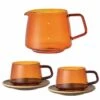 Carafe + Lot De 2 Tasses Et Sous Tasses - KINTO - 27 Cl Ambre