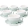 6 Tasses Cappuccino Et Sous-tasses Egg 20 Cl River Blue - Loveramics