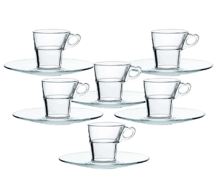 6 Tasses Café Caprice 9cl Et Ses Soucoupes - Duralex – Image 2