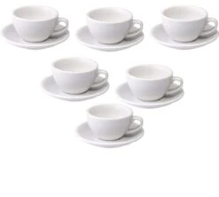 6 Tasses Cappucino Et Sous-tasses Egg 20 Cl Blanc - Loveramics