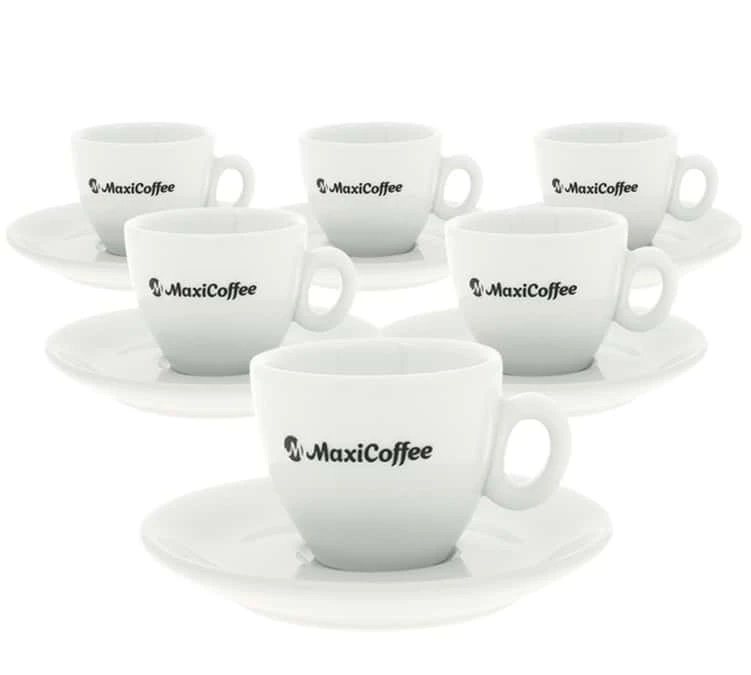 6 Tasses Expresso Et Sous-tasses Porcelaine MaxiCoffee - 8 Cl