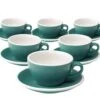 6 Tasses Cappuccino Et Sous-tasses Egg 20 Cl Teal - Loveramics